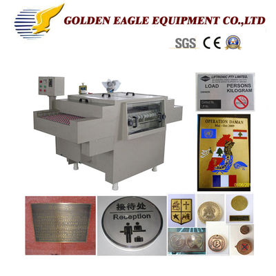Metalen naamplaten, logo's, medailles, tekens, etseringsmachine met dubbele spuit